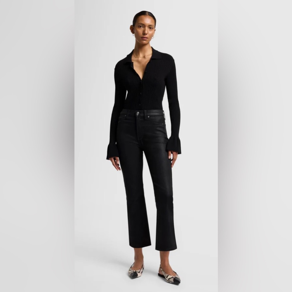 7 For All Mankind Coated Black Jeans